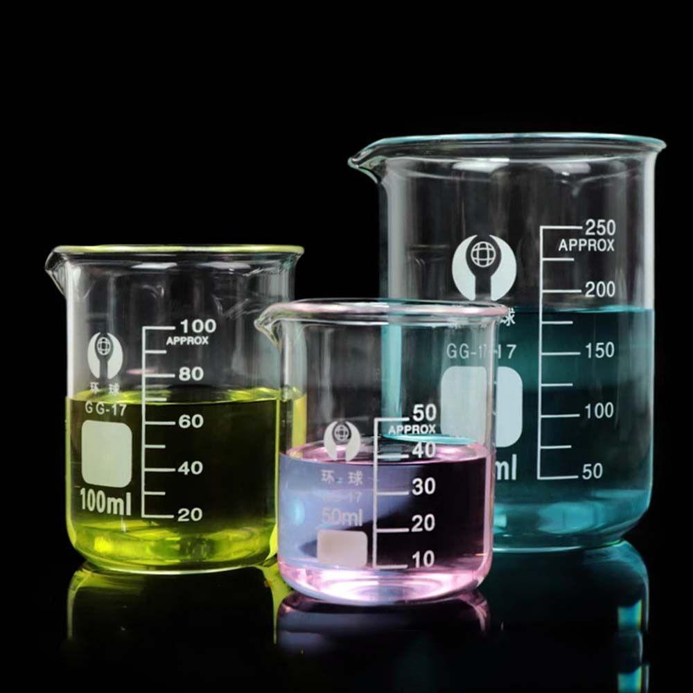 Cyberpulse บีกเกอร์ทําความร้อนลิปสติก, Thicken Heavy Glass Low Form Beakers, Multifunctional DIY โปร่งใสความร้อน-resist วัด Beaker เคมี Lab