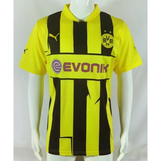 เสื้อกีฬาแขนสั้น ลายทีมชาติฟุตบอล Dortmund 12-13 คุณภาพสูง สไตล์วินเทจ