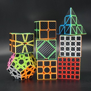 ลูกบาศก์คาร์บอนไฟเบอร์ Megaminx Skewb Cube and Pyramid Cube 2x2 3x3 4x4 5x5 ของเล่นสําหรับเด็ก