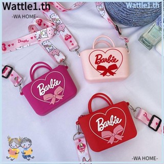 Wttle กระเป๋าถือ กระเป๋าสะพายไหล่ ซิลิโคน กันน้ํา ลายการ์ตูนบาร์บี้ สีแคนดี้ เหมาะกับของขวัญ สําหรับเด็กผู้หญิง