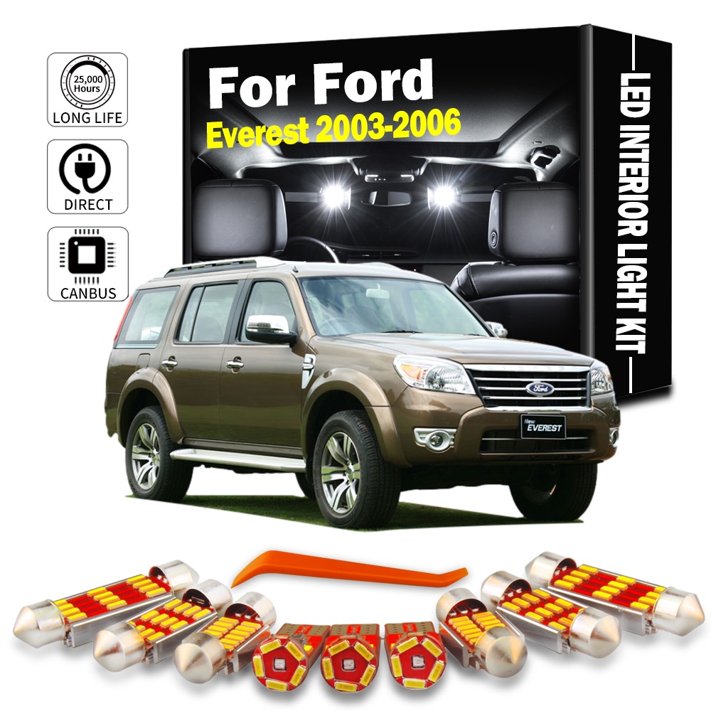 ชุดหลอดไฟ LED ติดเพดานรถยนต์ สําหรับ Ford Everest 2003 2004 2005 2006 10 ชิ้น