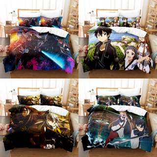 Yb3 ชุดเครื่องนอน ผ้าปูที่นอน ปลอกหมอน ลาย Sword Art Online BY3