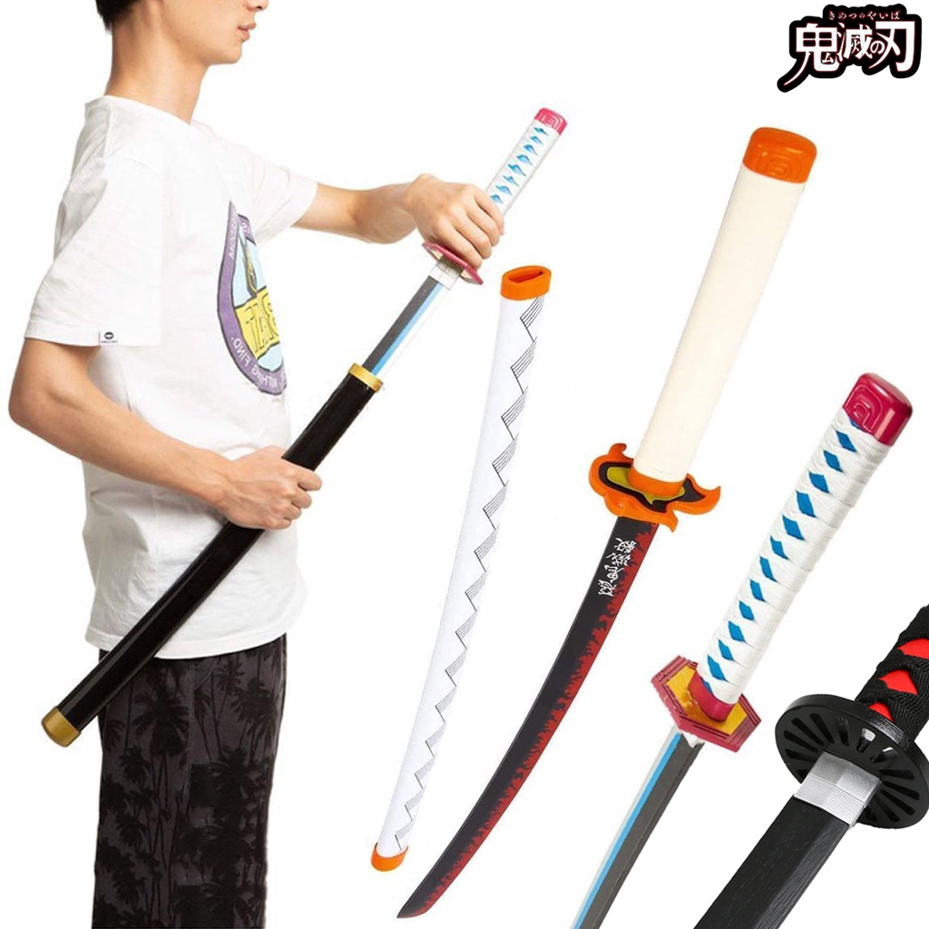 ດາບພິຂິດອົສບ Demon Slayer Kimetsu No Yaiba ດາບໄມ້ cosplay 1:1 (ເດັກ 76cm / ຜູ້ໃຫຍ່ 104cm) ຂອງຫຼິ້ນ
