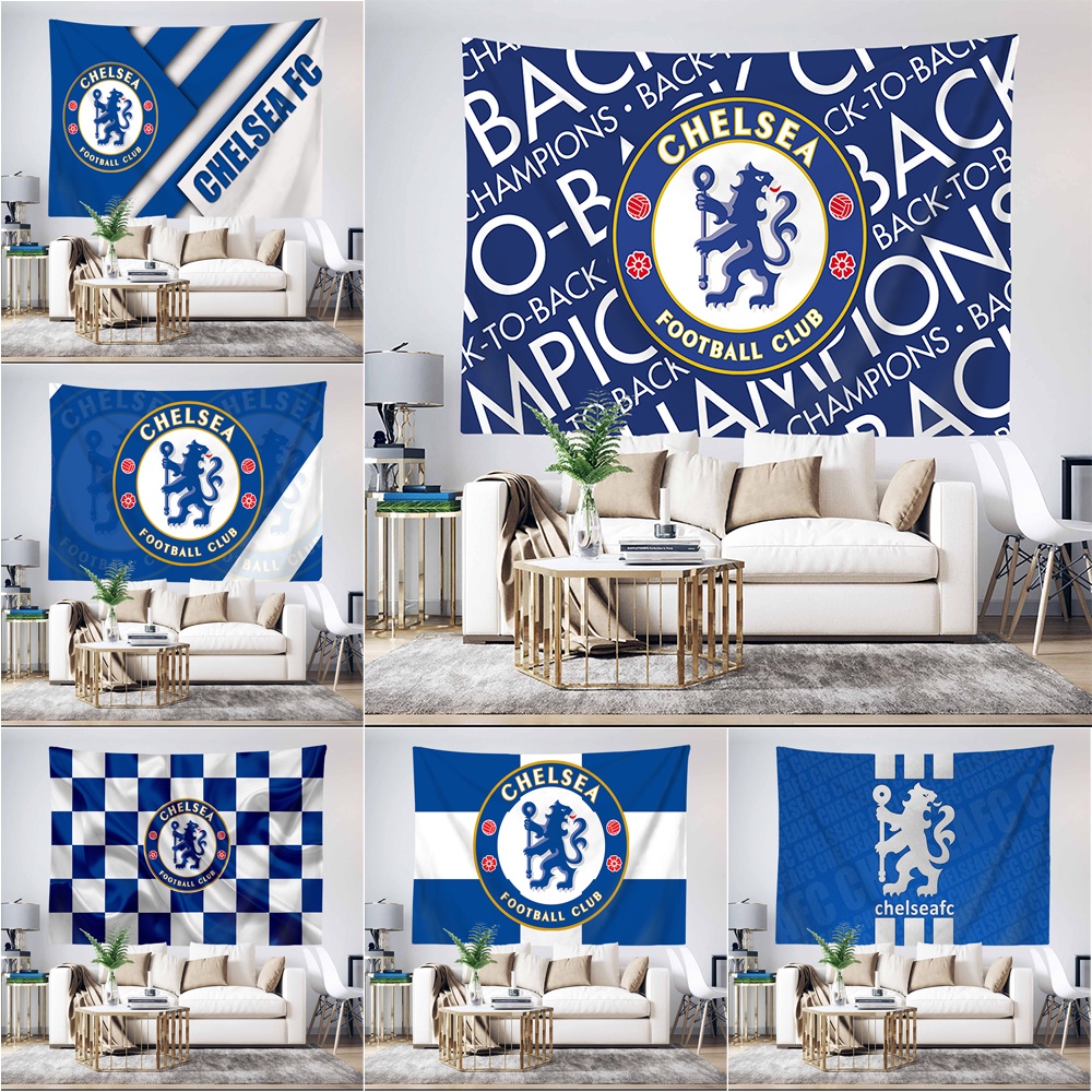 Chelsea F.c โลโก้ พรมติดผนัง พร้อมคลิป แทฮยอง โพลีเอสเตอร์ พรมห้องนอน แขวนผนัง ตกแต่งห้อง ของขวัญ (พร้อมคลิป)