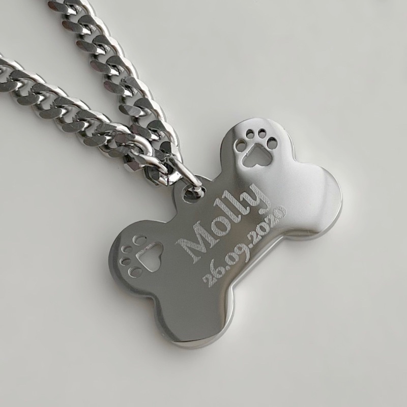 PAW BONE NECKLACE_SILVER – BONE + สร้อยคออุ้งเท้า ดีไซน์ไม่ซ้ําใครและใช้งานได้