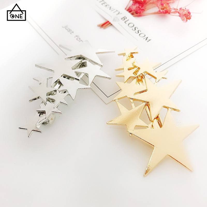 COD Matte Gold Pentagram เครื่องประดับดาวคลิปผมโลหะคลิปผม-a.one