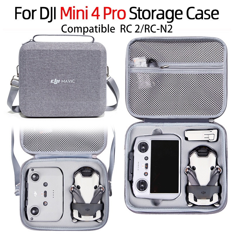 สําหรับกระเป๋าเก็บ Dji mini 4 pro, กระเป๋าสะพาย, กระเป๋าเก็บโดรน Dji mini 4 pro, รีโมทคอนโทรล RC2/RC-N1 แบบพกพาและป้องกันความดัน