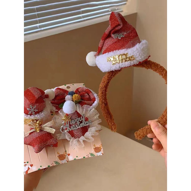 2026 christmas คริสต์มาส คริสมาส คาดผมคริสมาส ที่คาดผมคริสต์มาส น่ารักคริสต์มาสกิ๊บฤดูใบไม้ร่วงฤดูหนาวตุ๊กตากิ๊บสีแดงคริสต์มาสหมวกผมวงแฟชั่นสไตล์ใหม่อุปกรณ์ผมหมวก ใบเรียกเก็บเงินเป็ด คลิป