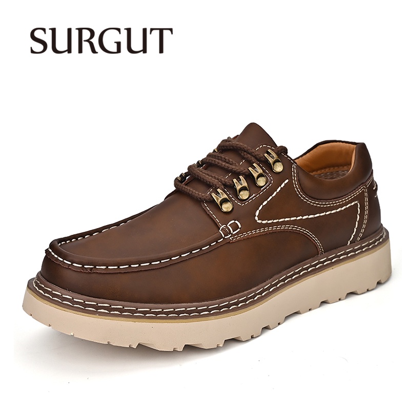 Surgut ใหม่ รองเท้าหนังออกซ์ฟอร์ดลําลอง ทนทาน คุณภาพสูง เหมาะกับใส่ทํางานกลางแจ้ง สไตล์คลาสสิก สําหรับผู้ชาย ไซซ์ 38-46