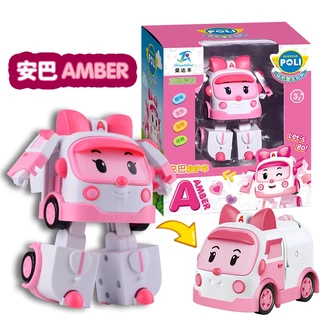 Robocar Poli Transformation ของเล่นรถตํารวจ Transformation หุ่นยนต์ Roy รถดับเพลิง Amba รถพยาบาล POLI ทีมกู้ภัยของเล่นเด็กของขวัญ