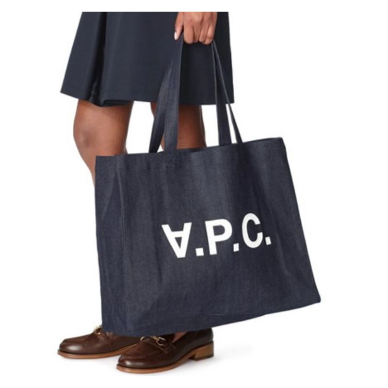 Denim Tote Bag กระเป๋าถือพิมพ์ลาย APC