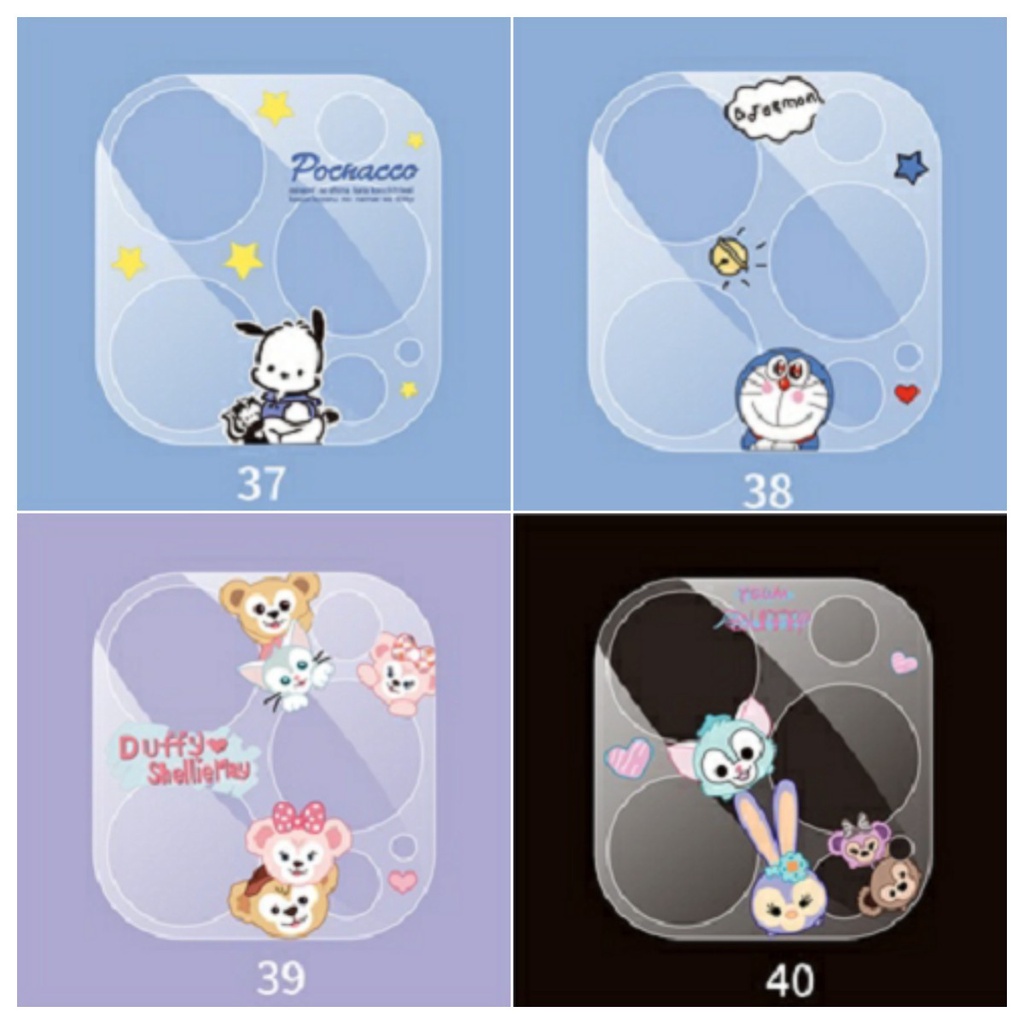 ฟิล์มกันรอยเลนส์กล้อง ลายการ์ตูน เหมาะสําหรับ iPhone 15 14 13 12 11 Pro Max plus mini
