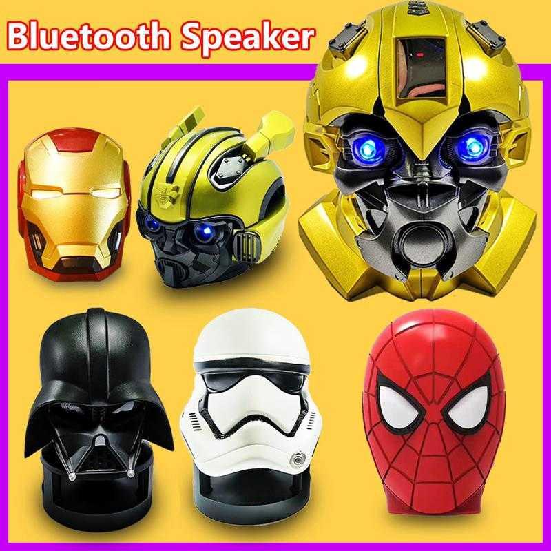 พร้อมส่ง Cod Marvel Hero ลําโพงบลูทูธไร้สาย แบบพกพา ลาย Spiderman Bumblebee Iron Man