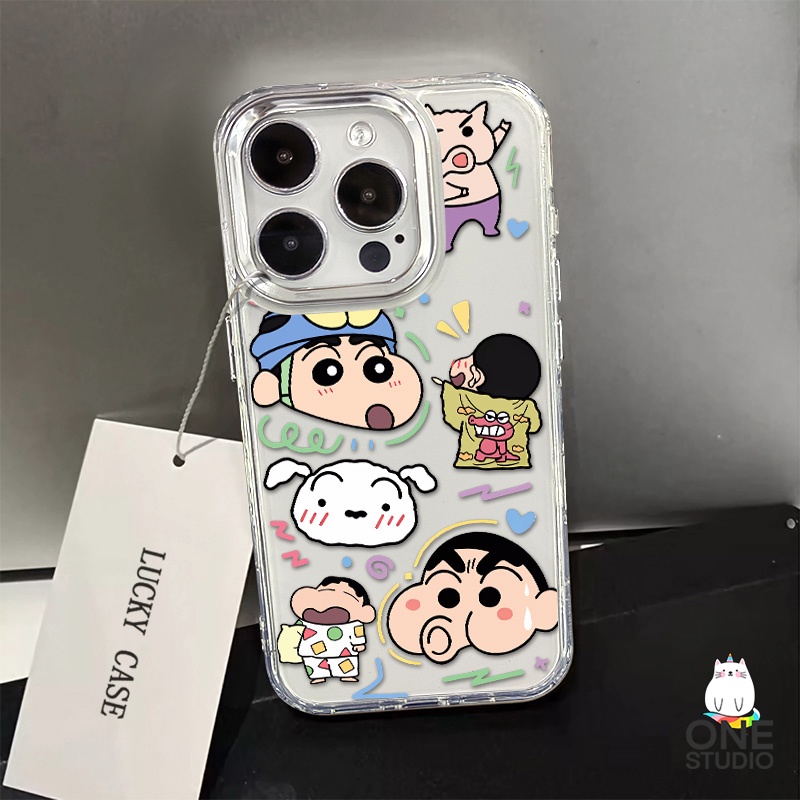 เคสป้องกันโทรศัพท์มือถือ แบบนิ่ม ลายการ์ตูนชินจัง สําหรับ iPhone15 15Pro 14 14Pro 13 13Pro 12 11 X XR XSMAX 7 8plus