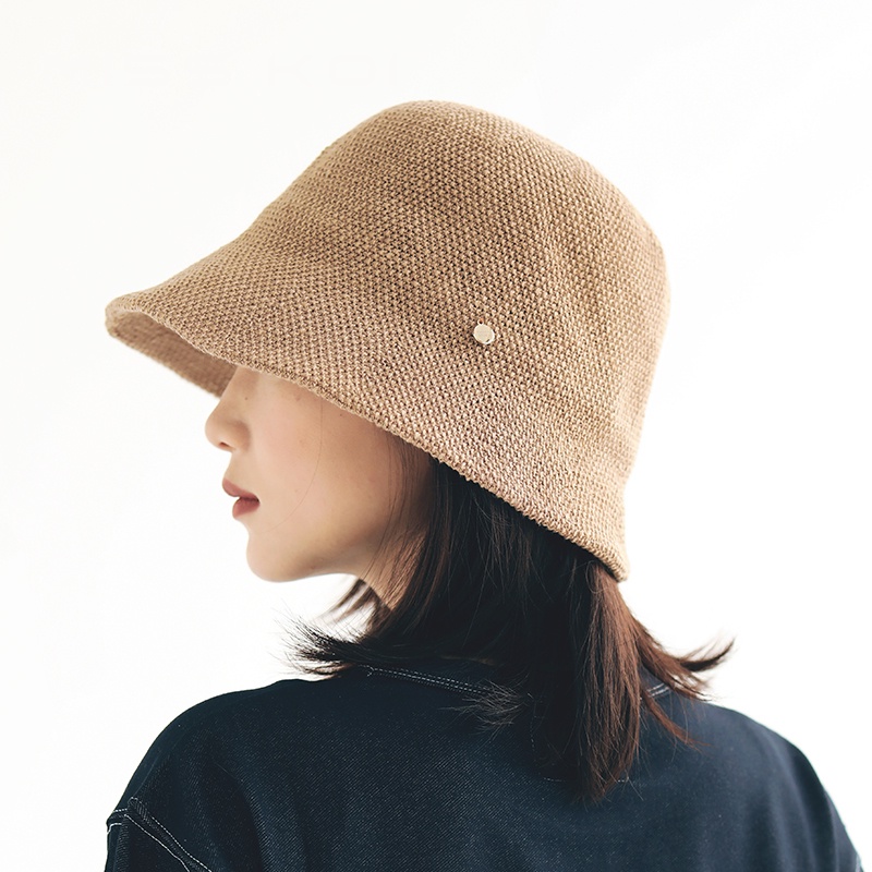 MISSKOI ฤดูร้อนญี่ปุ่นผ้าลินินสบาย Breathable ถักหมวกหญิง All-Match วรรณกรรม Sun หมวกอ่างล้างหน้าหมวก