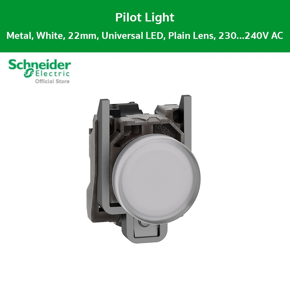 Schneider XB4BVM1 ไพล็อทแลมป์ไฟแสดงสี แบบสีขาวชนิด LED ใช้กับไฟ 220/240 VAC วัสดุตัวฐานเป็นอลูมิเนีย