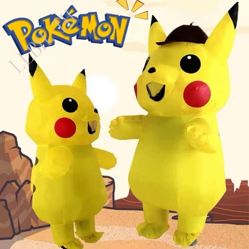 Pokemon Pikachu Inflatable Clothes Doll Props Costume Children Halloween Adult Children Performance 