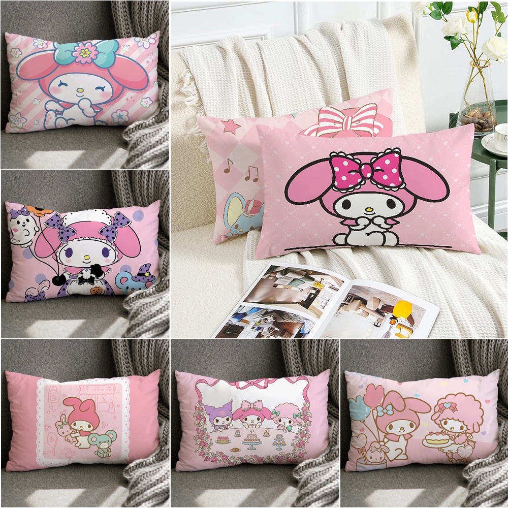 ปลอกหมอน ผ้าโพลีเอสเตอร์ ทรงสี่เหลี่ยมผืนผ้า ลายการ์ตูน Sanrio My Melody ของขวัญวันเกิด สําหรับตกแต่งบ้าน