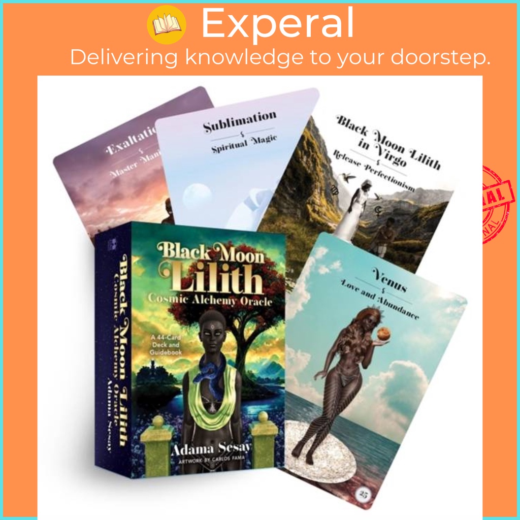 Black Moon Lilith Cosmic Alchemy Oracle - เด็คการ์ด 44 ใบและหนังสือท่องเที่ยวโดย Adama Sesay (ฉบับสห