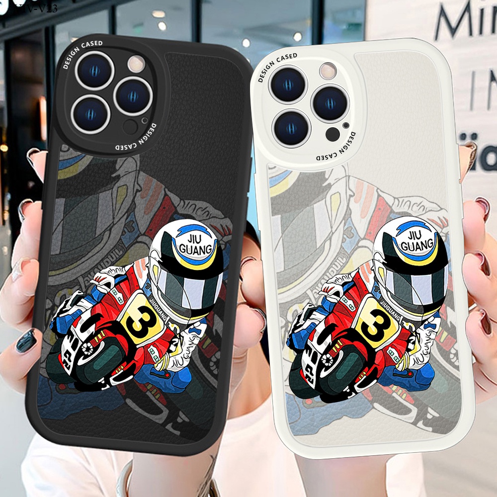 VIVO V23 V25 V25E V23E V11I V5 V5S V15 V9 S1 Pro Lite 5G เคสวีโว่ สำหรับ Case Shockproof Silicone Cool Motorcycle Racer เคสโทรศัพท์ Lambskin Shockproof Cover
