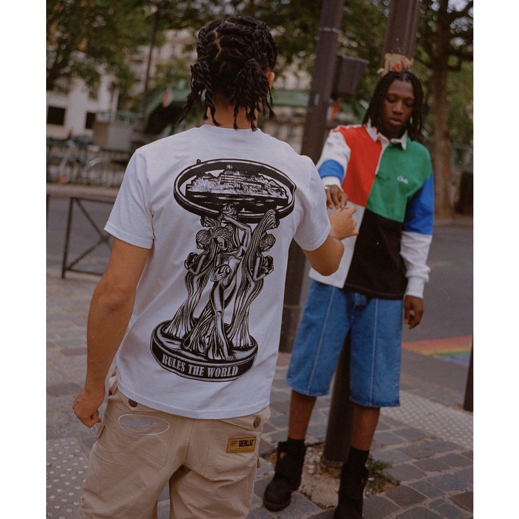 เสื้อยืดแขนสั้น Corteiz Devil Island Goddess Sculpture สำหรับฤดูร้อน
