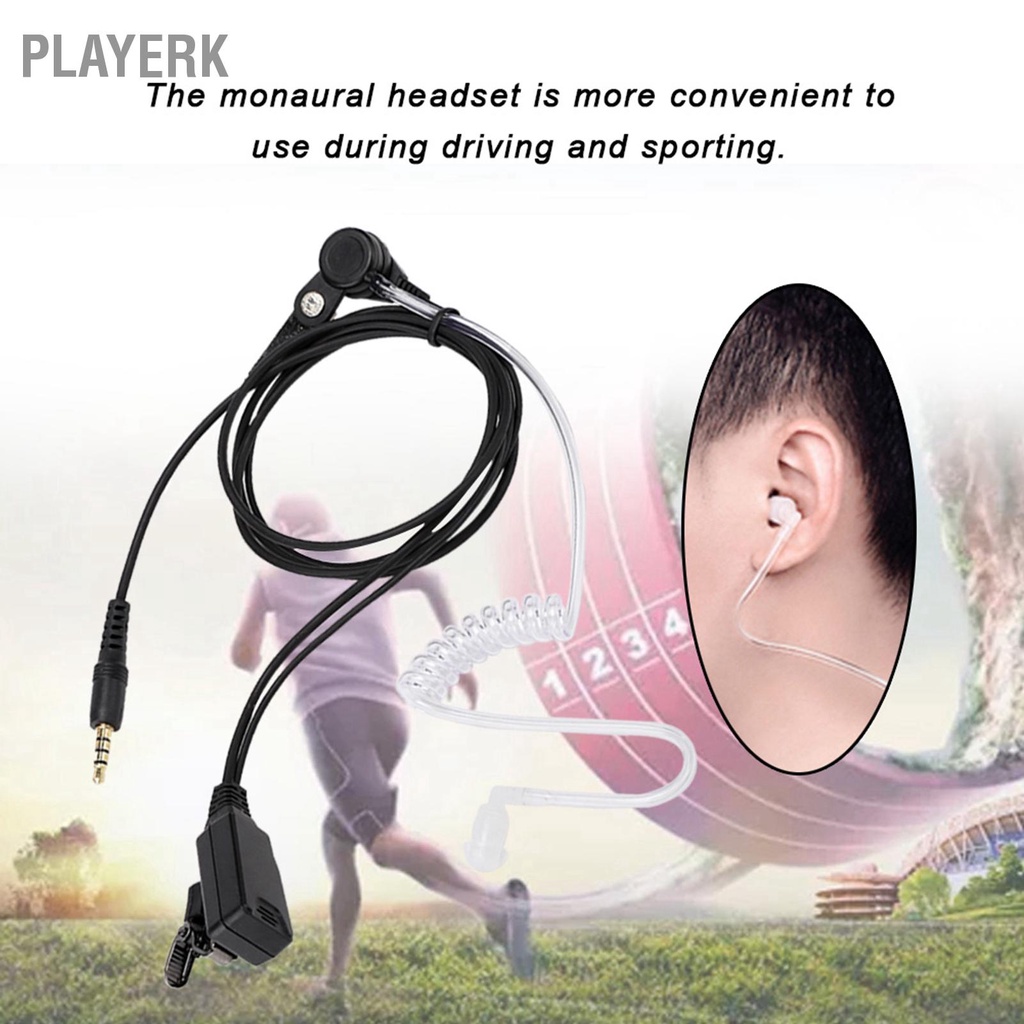 Playerk PPT Walkie Talkie ชุดหูฟังหูฟัง Air Transparent Tube 3.5 มม.หูฟัง Fit สำหรับ 1 S