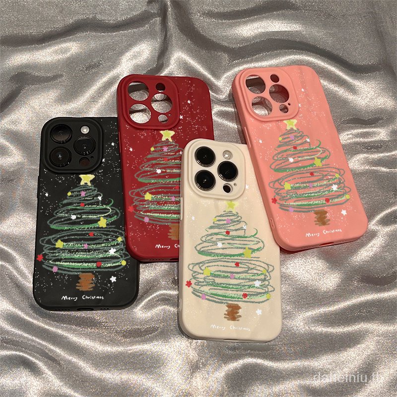 เคสโทรศัพท์มือถือนิ่ม ลายต้นคริสต์มาส ดาว สําหรับ Iphone Apple 15 14promax 13 12 11 7 8p LJGE