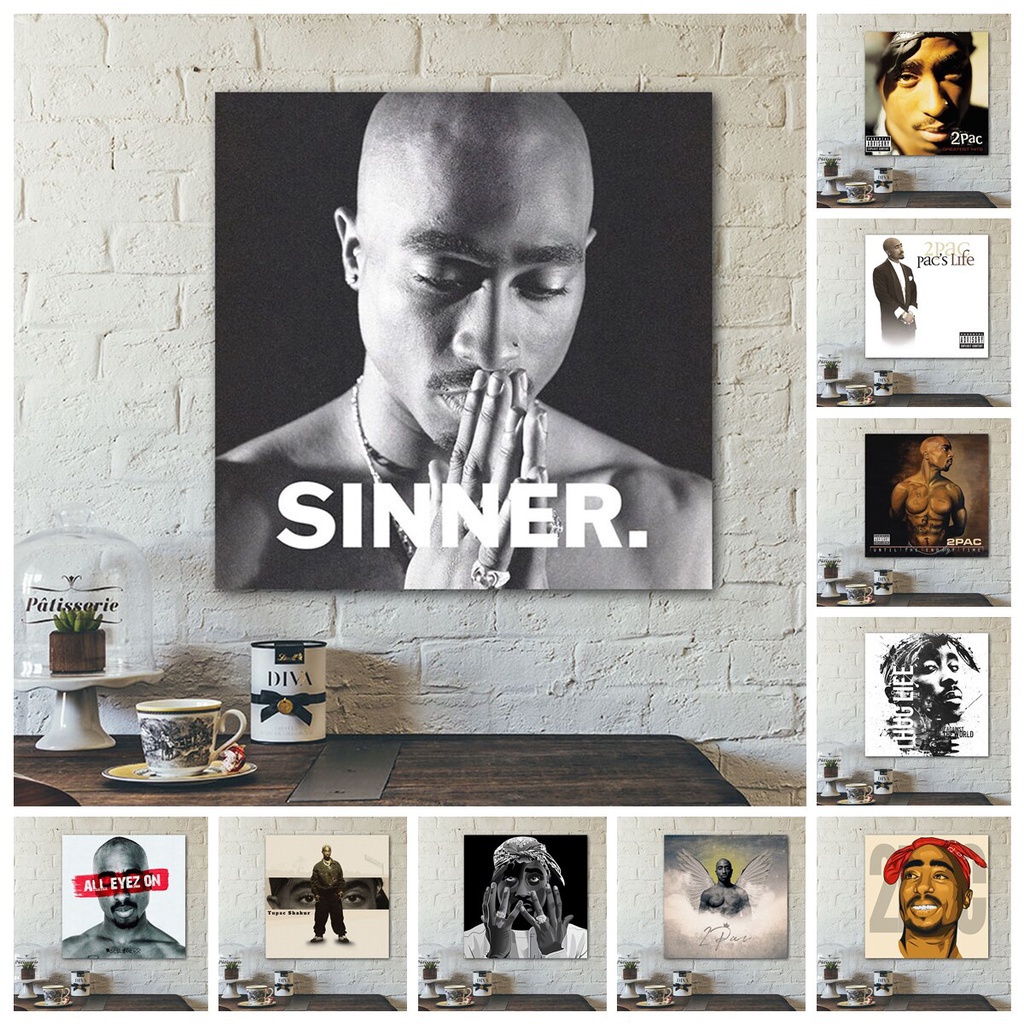2PAC โปสเตอร์ tupac นักเลง rap hip-hop star ภาพวาดตกแต่ง pop เพลงอัลบั้มตกแต่งบ้านความงามโปสเตอร์ z6