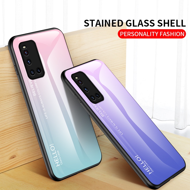 เคสกระจกนิรภัย ไล่โทนสี สําหรับ Vivo V19 V 19 VivoV19 Vivo 1933