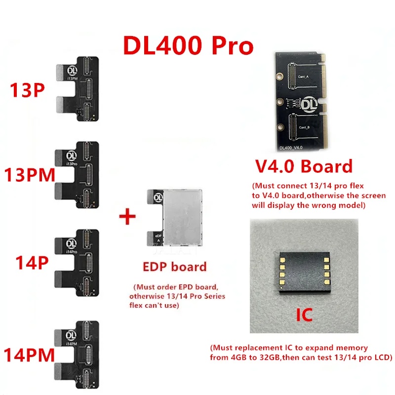 Dl400 Pro ใหม่ เครื่องทดสอบหน้าจอ LCD 13Pro 13ProMax 14Pro 14ProMax สายเคเบิลทดสอบ และบอร์ดเชื่อมต่อ