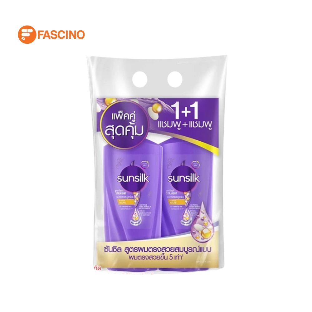 SUNSILK Perfect Straight Shampoo Set ซันซิล เพอร์เฟค สเตรท แชมพู แพ็คคู่ (350ml. x 2)