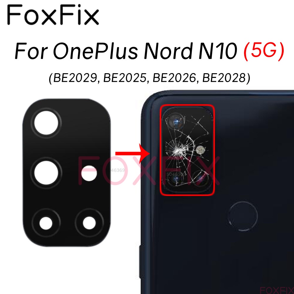 เลนส์กระจกกล้องด้านหลัง พร้อมสติกเกอร์กาว แบบเปลี่ยน สําหรับ OnePlus Nord N10 5G BE2029 BE2025 BE202