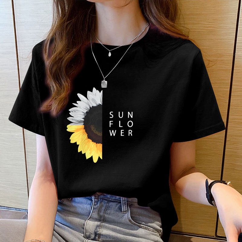 เสื้อยืดลายดอกทานตะวันแฟชั่น S-5XL