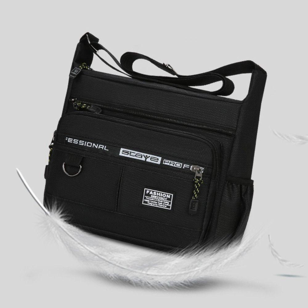 Lemontre กระเป๋าสะพายข้าง ทรงสี่เหลี่ยม มีซิป หลายชั้น ความจุขนาดใหญ่ หรูหรา สําหรับผู้ชาย