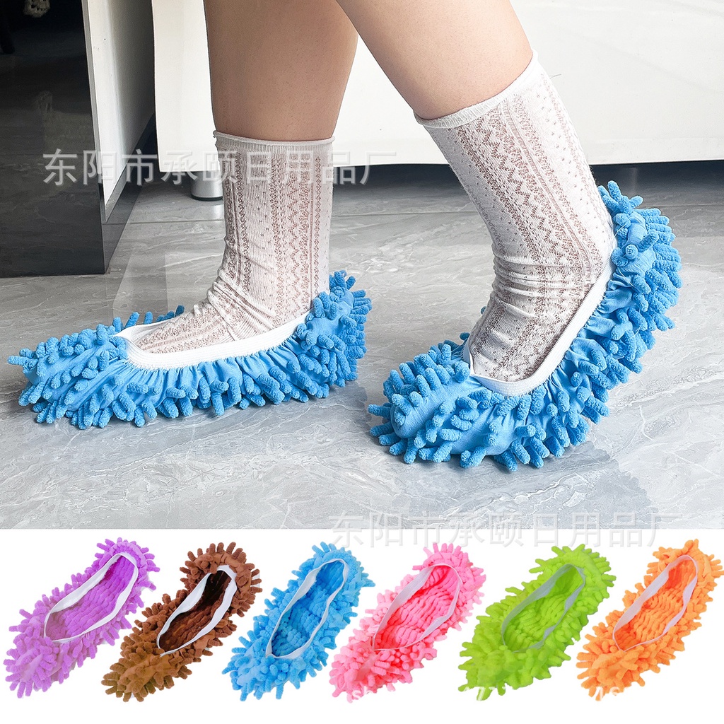 Chenille ผ้าคลุมรองเท้า สําหรับทําความสะอาดพื้น