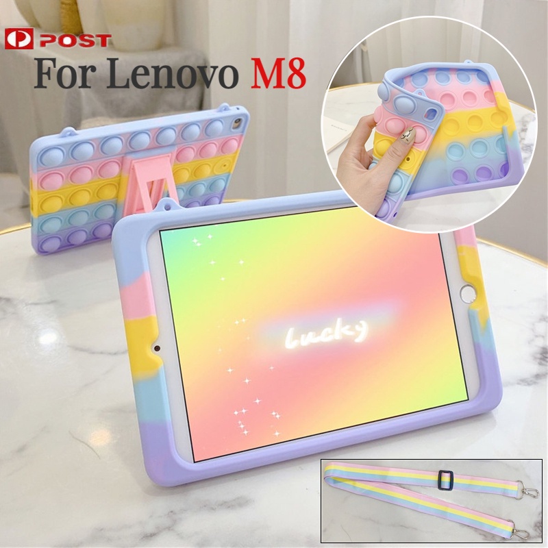 เคสซิลิโคน พร้อมสายคล้อง สําหรับ Lenovo Tab M8 TB-8505F TB-8505X M8 (2nd Gen) TB-8705F (FHD) M8 (3rd Gen) TB-8506F