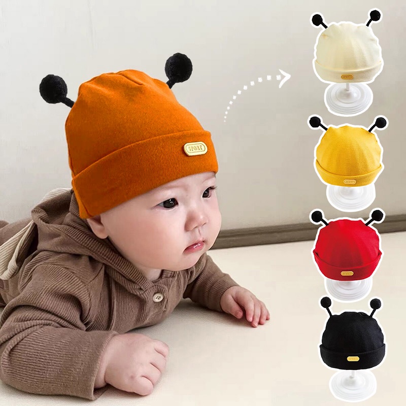 หมวกบีนนี่ ผ้าฝ้าย แบบนิ่ม ลายการ์ตูนเบียร์น่ารัก สีพื้น สําหรับเด็กทารกผู้ชาย และเด็กผู้หญิง อายุ 0-9 เดือน