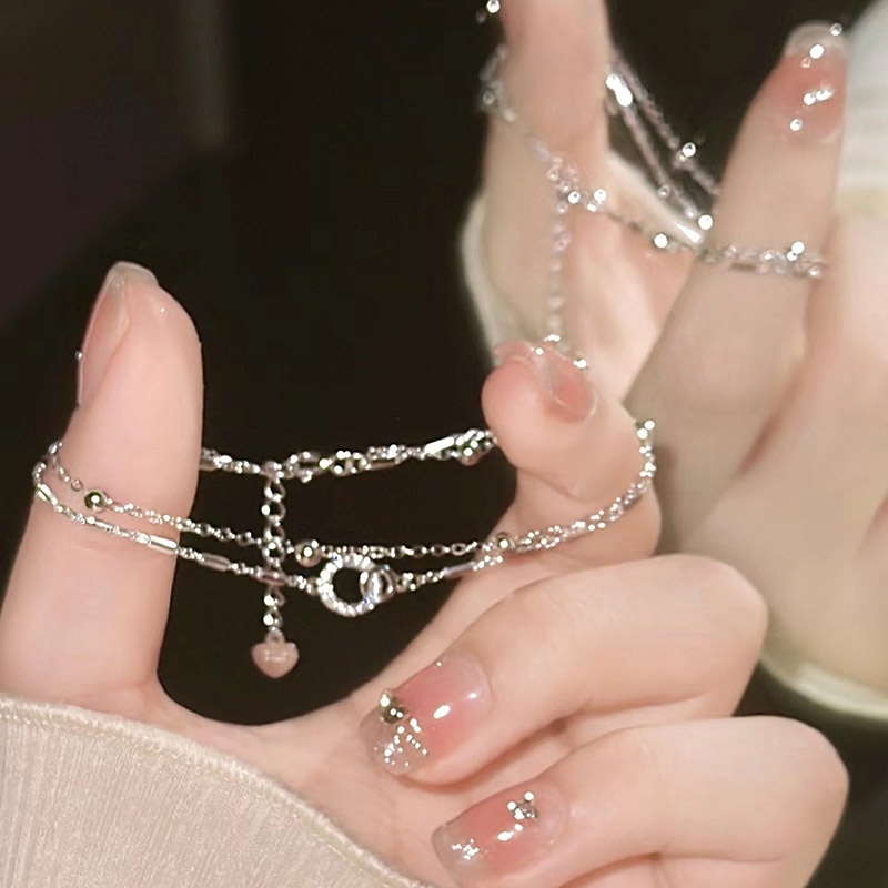 สร้อยข้อมือ แบบสองชั้น หรูหรา สวยงาม ประณีต