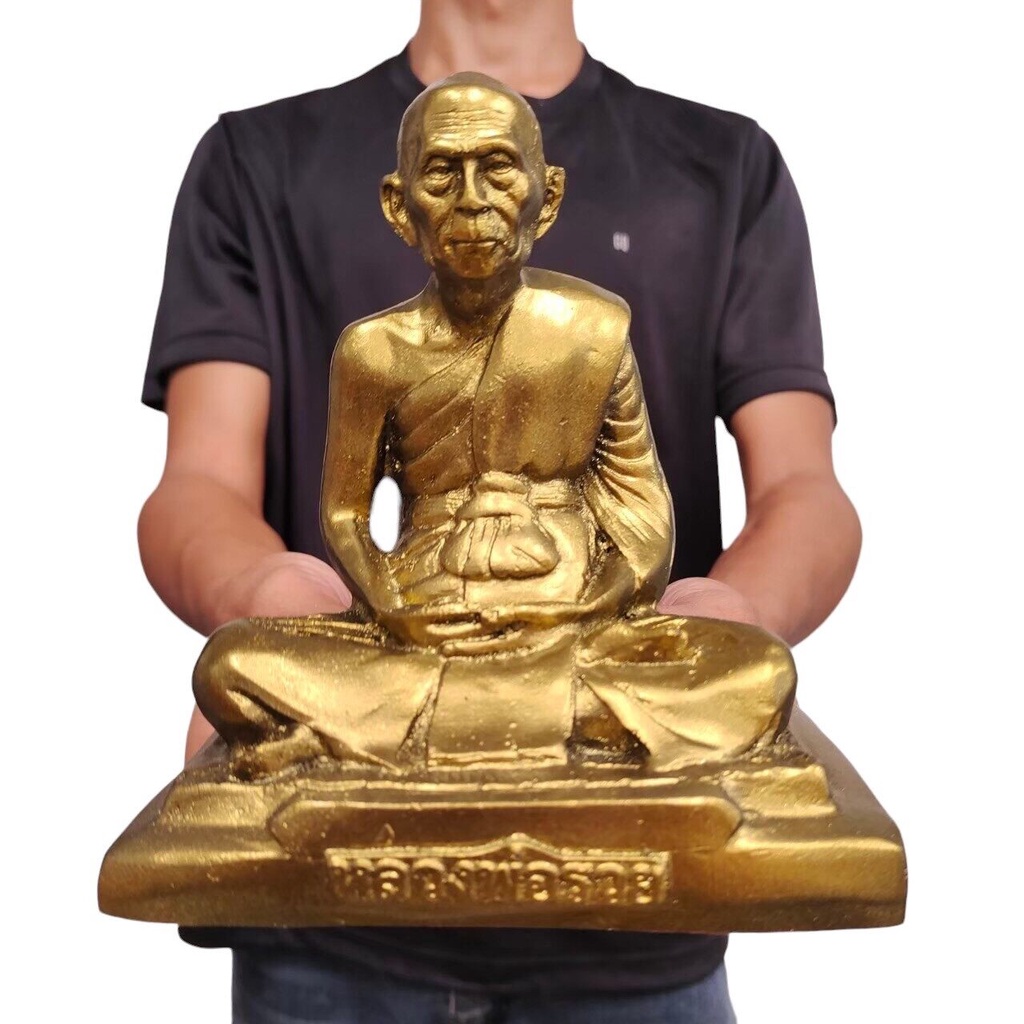 หลวงพ่อรวย วัดตะโก สีทองเก่า ขนาด 5 นิ้ว บูชาจากวัด ผ่านพิธีเเล้ว