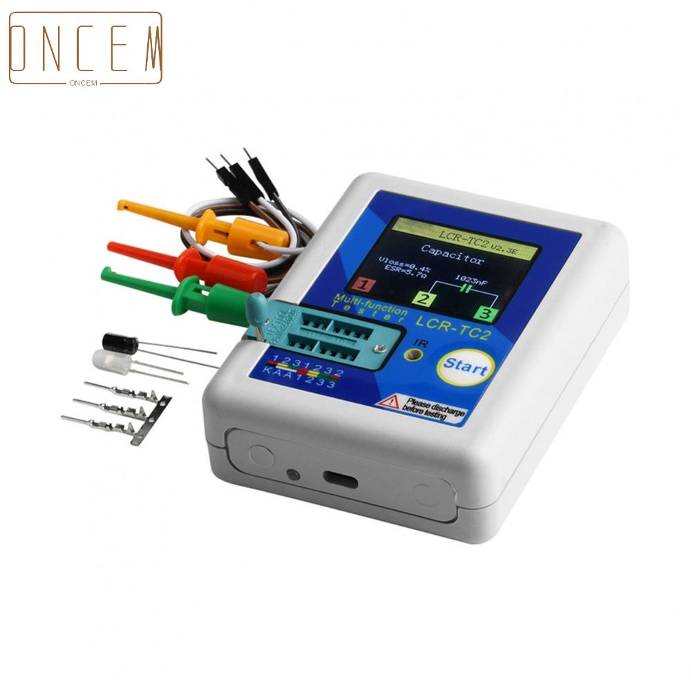 【ONCEMOREAGAIN】Blue+White LCR TC2 Transistor Tester Multimeter for Electronic Component Testing