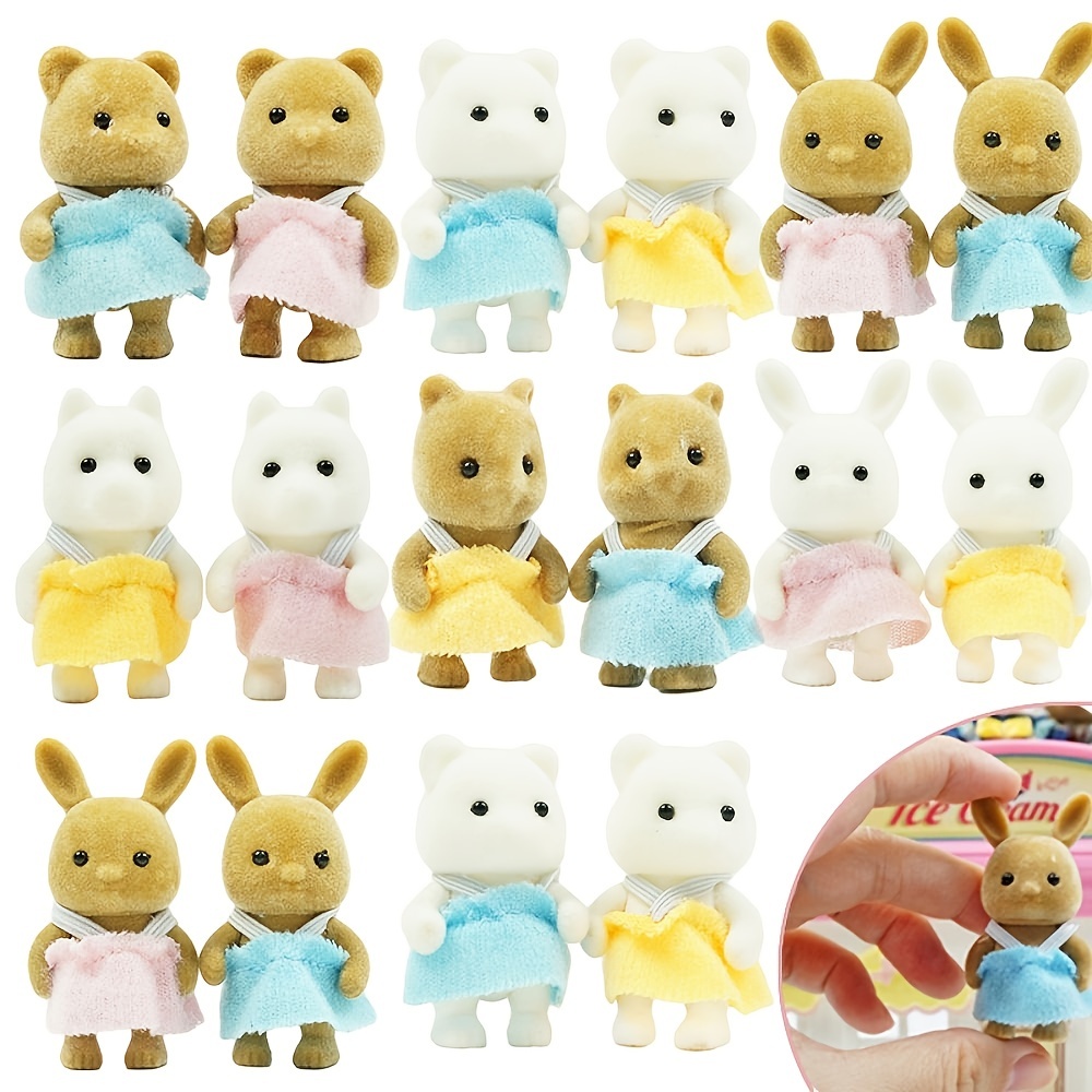 ของเล่นบ้านตุ๊กตากระต่าย 1.77 นิ้ว 1:12 สุ่มสี สําหรับเก็บสะสม เฟอร์นิเจอร์ 2 ชิ้น
