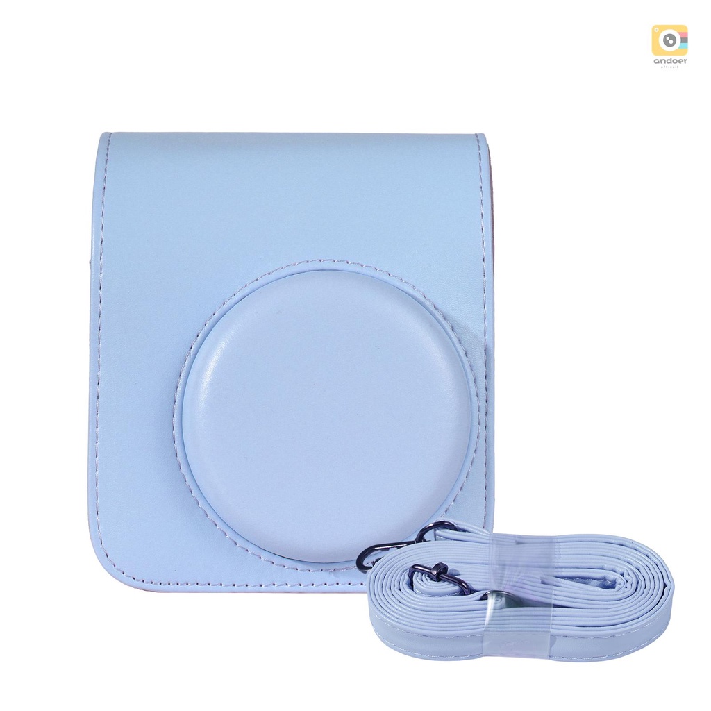 กระเป๋าเคสหนัง PU พร้อมสายคล้องไหล่ ปรับได้ แบบเปลี่ยน สําหรับกล้อง Fujifilm instax mini 12