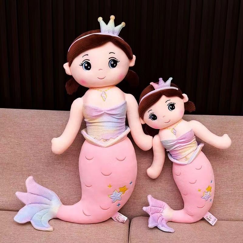 หมอนตุ๊กตานุ่ม รูปปลาดาว นางเงือกน่ารัก เหมาะกับการนอนหลับ ของเล่นสําหรับเด็กผู้หญิง