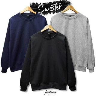 (งานแท้)เสื้อกันหนาวสีพื้น เสื้อแขนยาวคอกลม Sweater สเวสเตอร์คอกลม ผ้าสำลีเกรดพรีเมียม