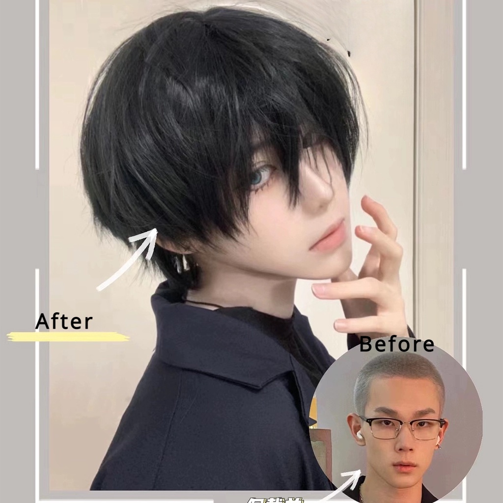 วิกผมสั้นตรง คอสเพลย์อนิเมะ สไตล์ญี่ปุ่น เนื้อแมตต์ สําหรับผู้หญิง ผู้ชาย ใส่ปาร์ตี้ - รูปที่ 2