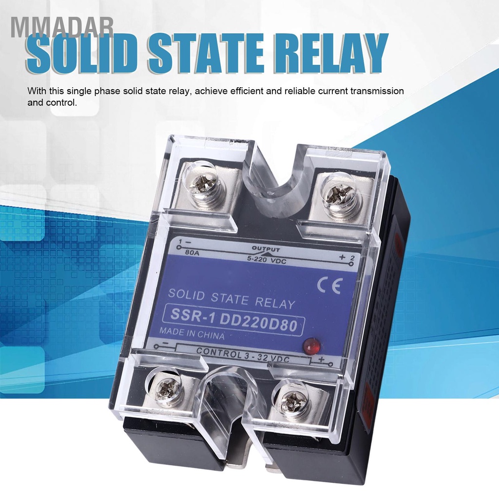 MMADAR DC to Single Phase Solid State Relay 3‑32VDC Input 5‑220VDC Load SSR for Control System