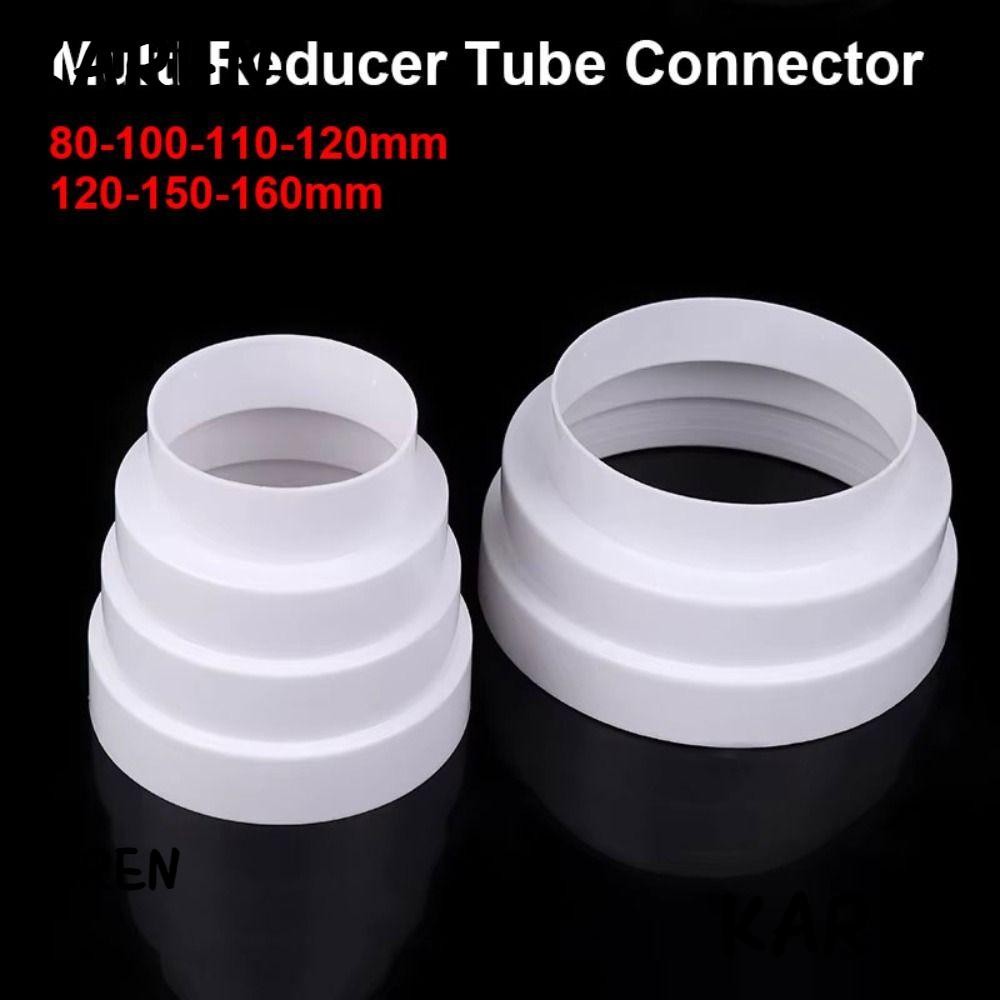 Karen 1 ชิ้นพัดลมท่อ,สําหรับพัดลมระบายอากาศ Multi Reducer Extractor ท่อพัดลมเชื่อมต่อ, 80/100/110/120/150/160 มิลลิเมตรท่อไอเสียสีขาว