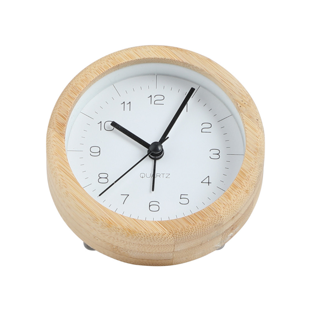 Power Clock INDEX LIVING MALL นาฬิกาปลุก รุ่นโมล่อนน์ ขนาด 4 นิ้ว - สีขาว/ธรรมชาติ