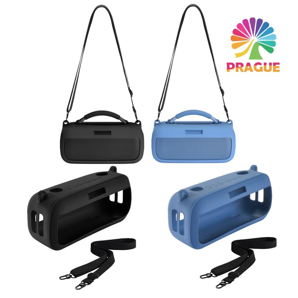 เคสซิลิโคนป้องกันรอยขีดข่วนป้องกันผิวที่มีสายคล้องไหล่ลําโพงกระเป๋ากระเป๋าสําหรับลําโพงพกพา Bose SoundLink Max [prague.th]