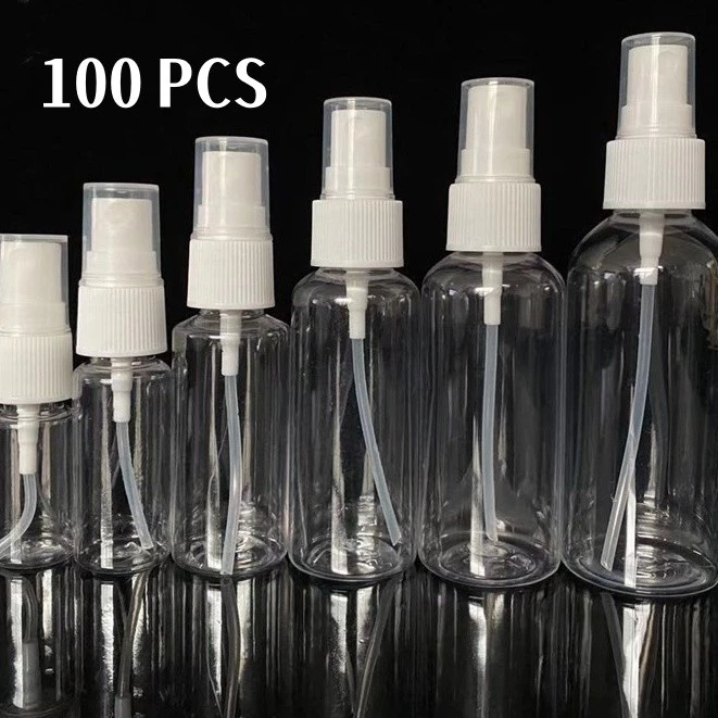 100PCS ขวดสเปรย์ สีใส ขวดใส่สเปรย์พกพา ขวดสเปรย์น้ำหอม มี ขนาด 30 50 100 มล ขวดสเปรย์แอลกอฮอล์ Transparent bottle spray